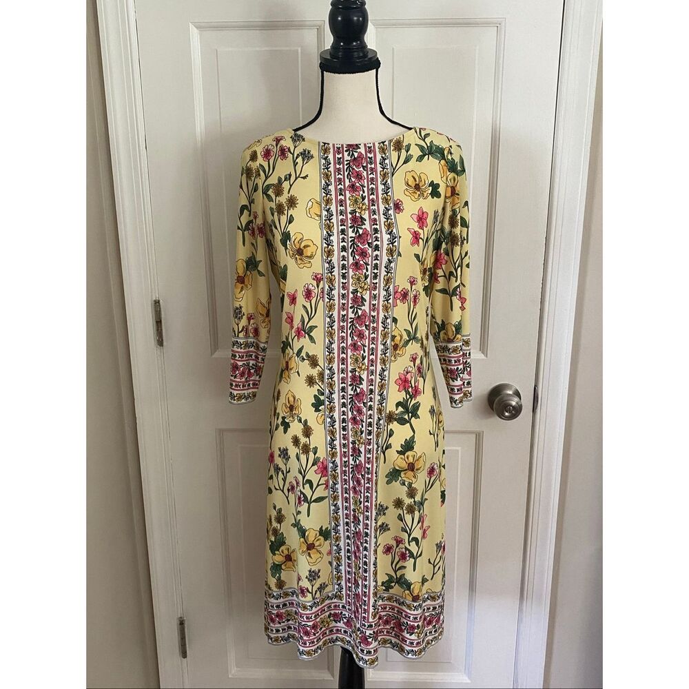 London Times floral print shift dress size 6